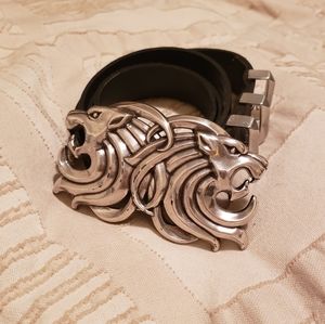Kooples Lion Heads Leather Belt